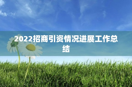 2022招商引资情况进展工作总结