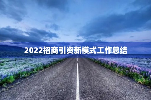 2022招商引资新模式工作总结