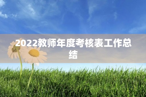 2022教师年度考核表工作总结