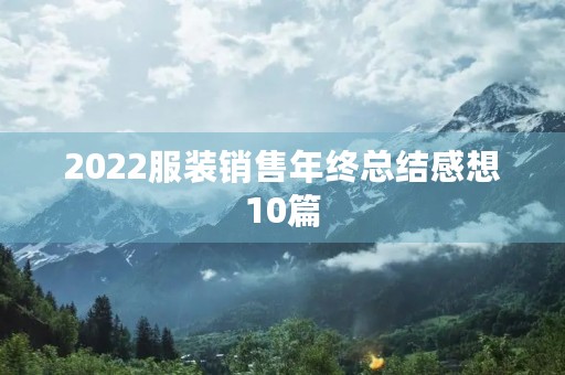 2022服装销售年终总结感想10篇