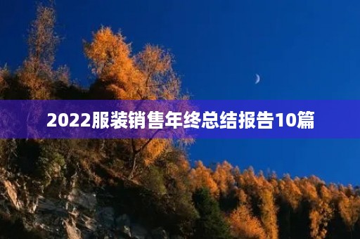 2022服装销售年终总结报告10篇
