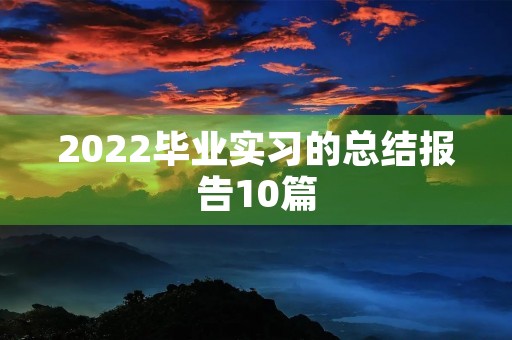 2022毕业实习的总结报告10篇