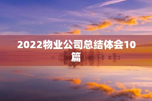2022物业公司总结体会10篇
