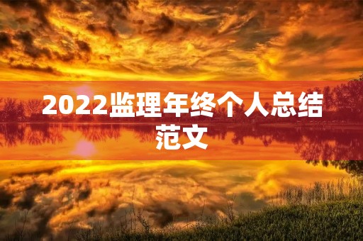 2022监理年终个人总结范文(10篇)