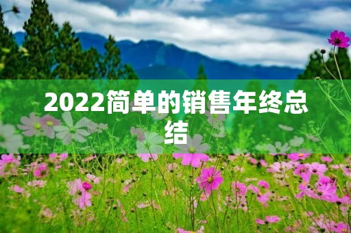 2022简单的销售年终总结(10篇)