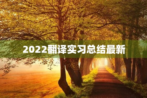2022翻译实习总结最新