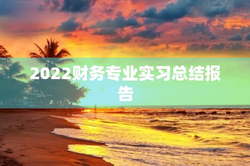 2022财务专业实习总结报告 2022财务专业实习总结报告
