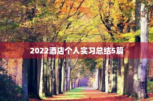 2022酒店个人实习总结5篇