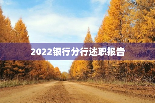 2022银行分行述职报告 2022银行分行述职报告