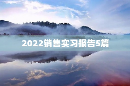 2022销售实习报告5篇 2022销售实习报告5篇