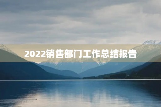 2022销售部门工作总结报告