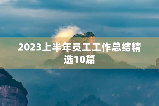 2023上半年员工工作总结精选10篇