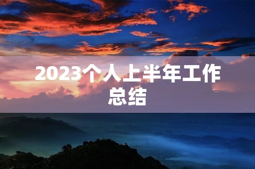 2023个人上半年工作总结