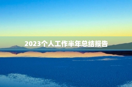 2023个人工作半年总结报告