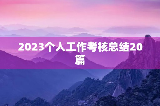 2023个人工作考核总结20篇
