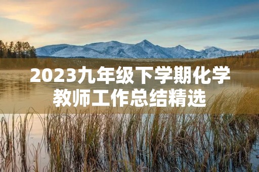 2023九年级下学期化学教师工作总结精选 2023九年级下学期化学教师工作总结精选