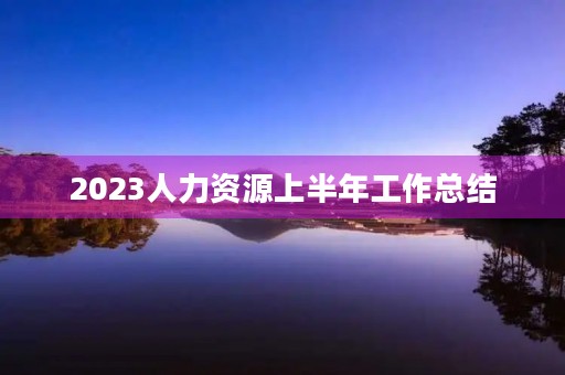 2023人力资源上半年工作总结