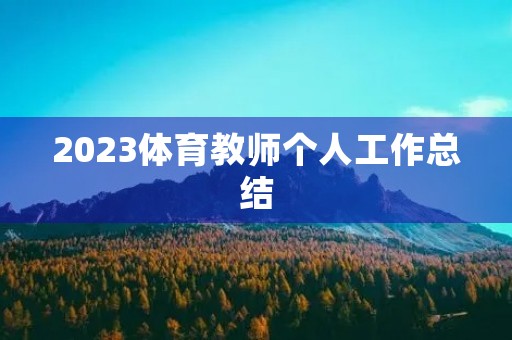 2023体育教师个人工作总结