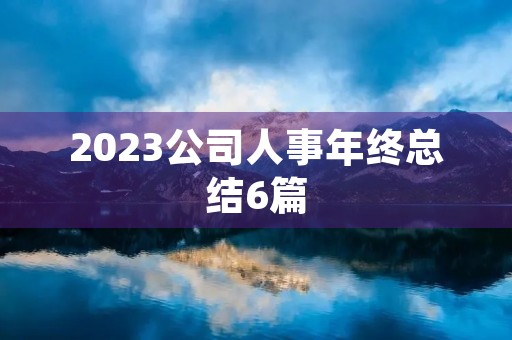 2023公司人事年终总结6篇