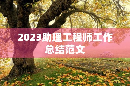 2023助理工程师工作总结范文