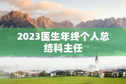 2023医生年终个人总结科主任