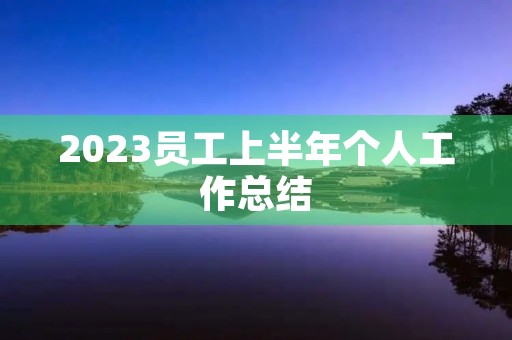 2023员工上半年个人工作总结