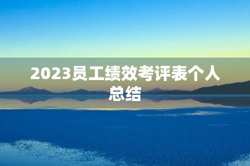 2023员工绩效考评表个人总结