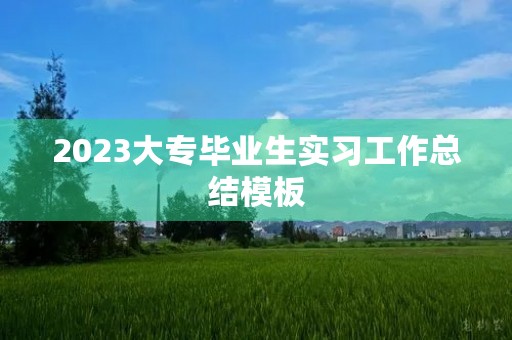 2023大专毕业生实习工作总结模板