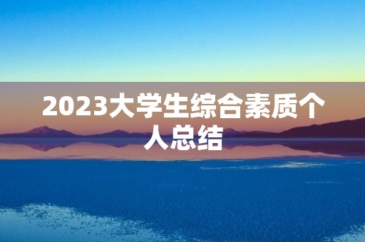 2023大学生综合素质个人总结