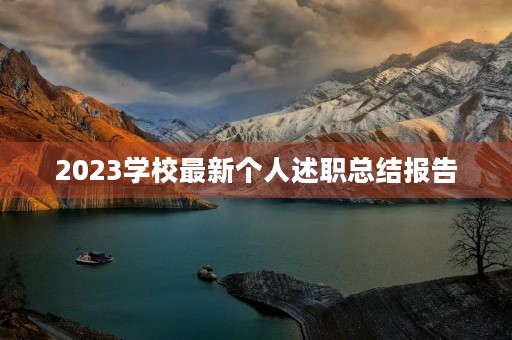2023学校最新个人述职总结报告