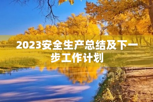 2023安全生产总结及下一步工作计划