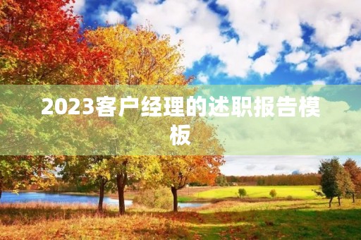 2023客户经理的述职报告模板