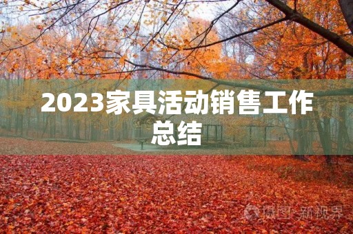 2023家具活动销售工作总结