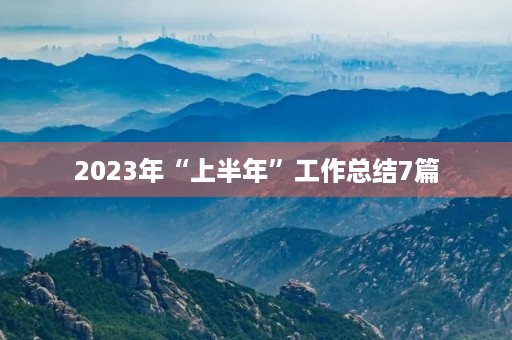 2023年“上半年”工作总结7篇