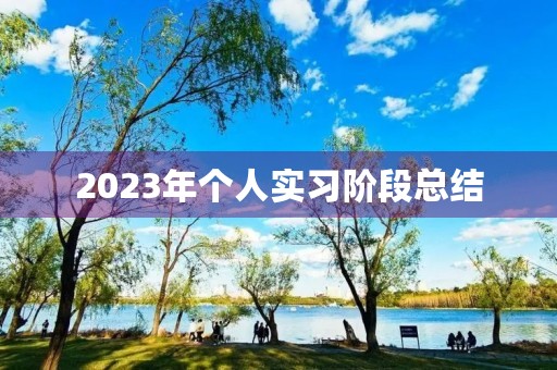 2023年个人实习阶段总结 2023年个人实习阶段总结