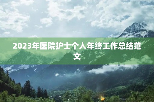 2023年医院护士个人年终工作总结范文
