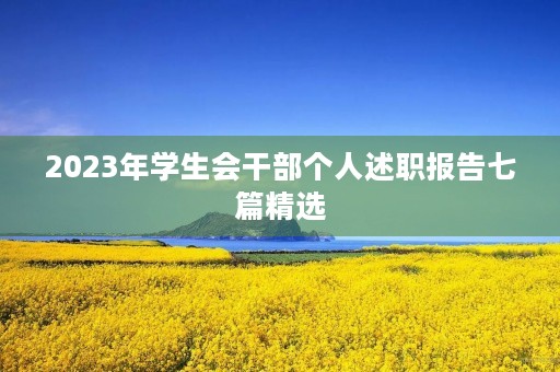 2023年学生会干部个人述职报告七篇精选