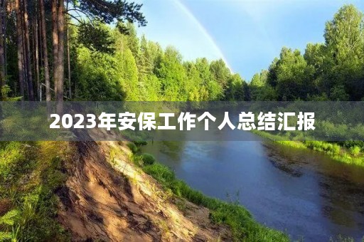 2023年安保工作个人总结汇报