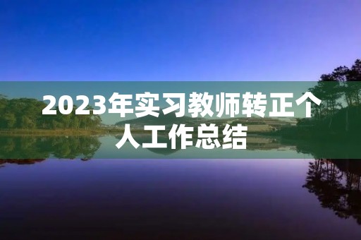 2023年实习教师转正个人工作总结