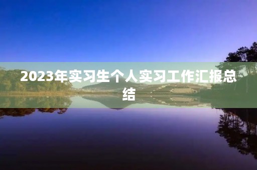 2023年实习生个人实习工作汇报总结 2023年实习生个人实习工作汇报总结