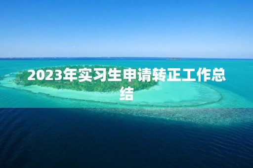 2023年实习生申请转正工作总结