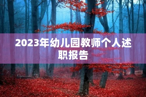 2023年幼儿园教师个人述职报告