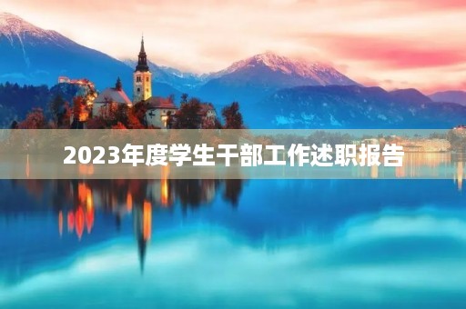 2023年度学生干部工作述职报告