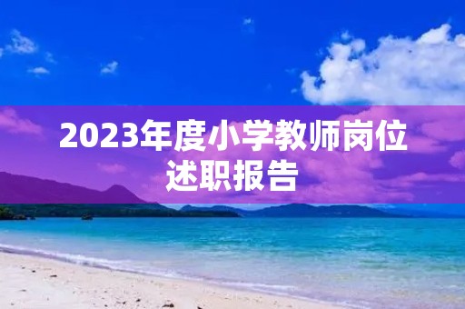2023年度小学教师岗位述职报告