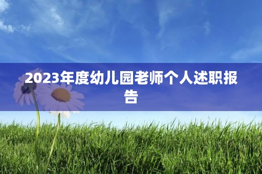 2023年度幼儿园老师个人述职报告