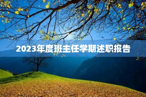 2023年度班主任学期述职报告