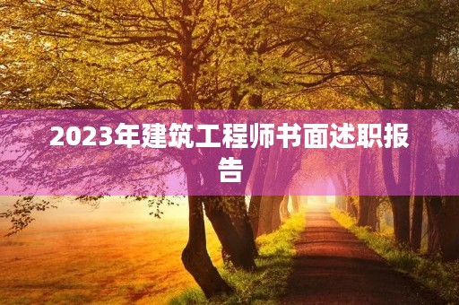 2023年建筑工程师书面述职报告