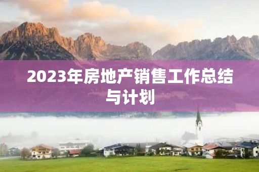 2023年房地产销售工作总结与计划