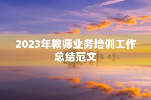 2023年教师业务培训工作总结范文