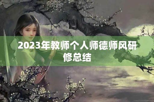 2023年教师个人师德师风研修总结